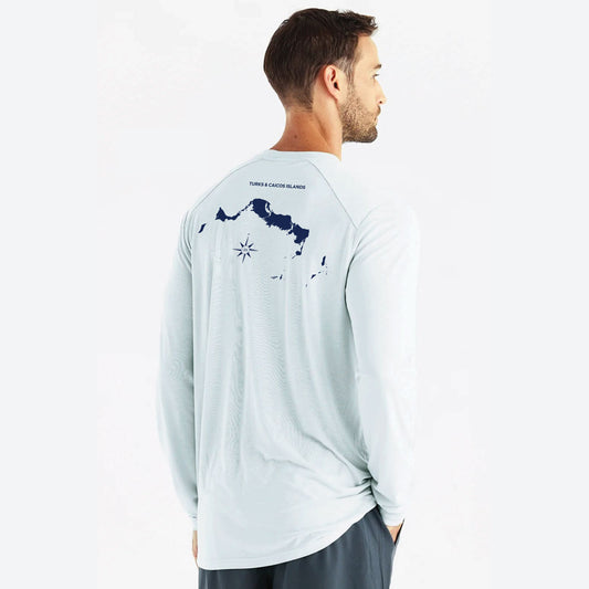 Men's Shale Green T.C.I. Map Bamboo Long Sleeve Shirt