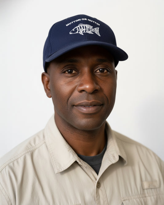 Embroidered Mutton Snapper Baseball Cap - Blue