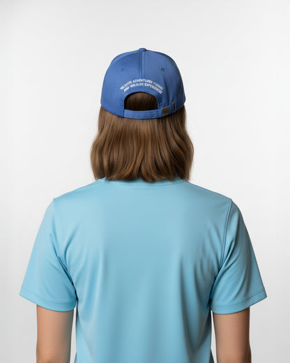 Embroidered Bone Fish Design on Front - Blue