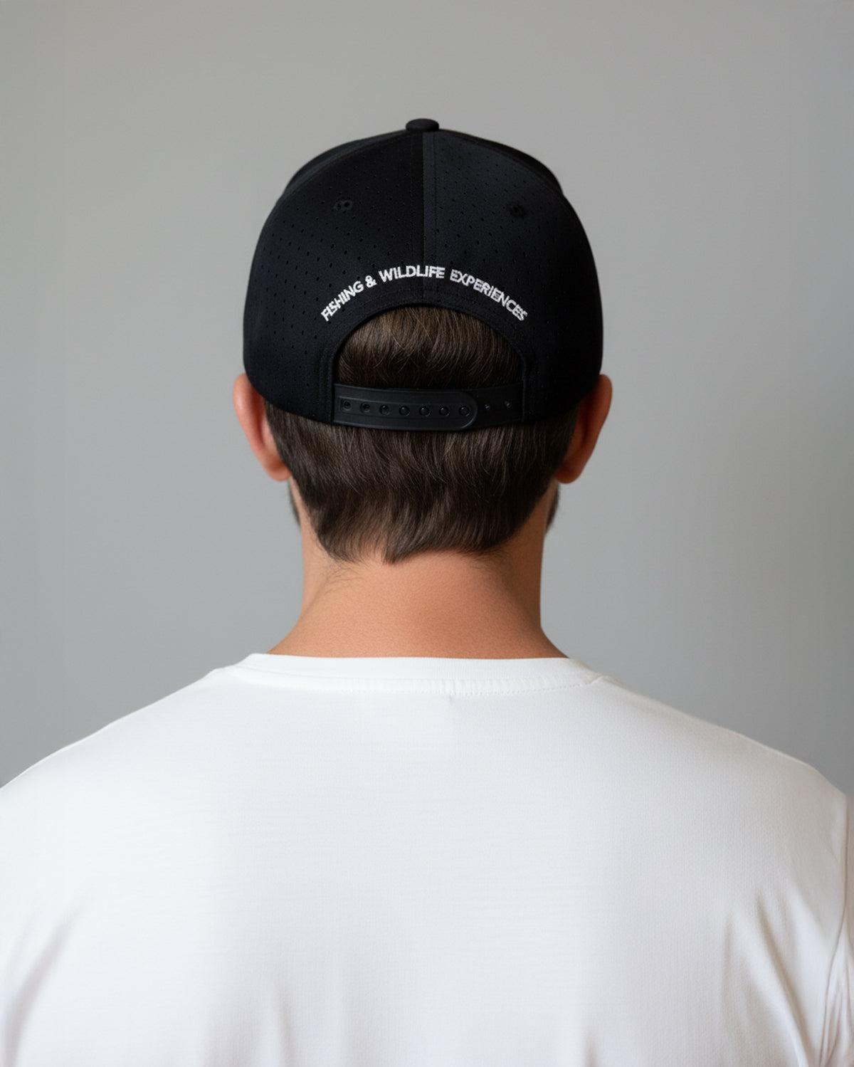 Leather Hot Patch With Bone Fish Design on Front - Black