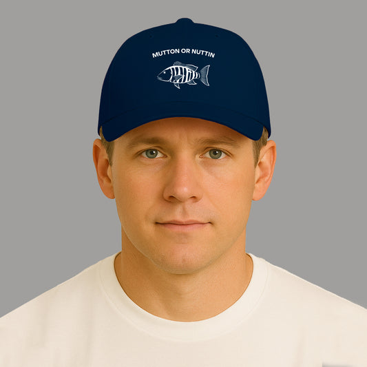 Embroidered Mutton Snapper Baseball Cap - Blue