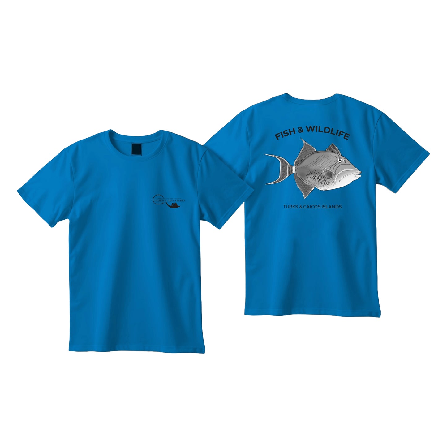 Queen Tiger Fish Animal T-Shirt - Sky Blue