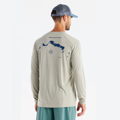Men's Sandstone T.C.I. Map Bamboo Long Sleeve Shirt