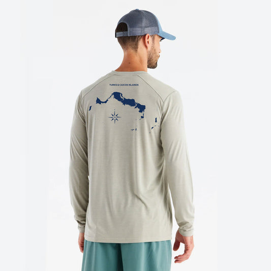 Men's Sandstone T.C.I. Map Bamboo Long Sleeve Shirt