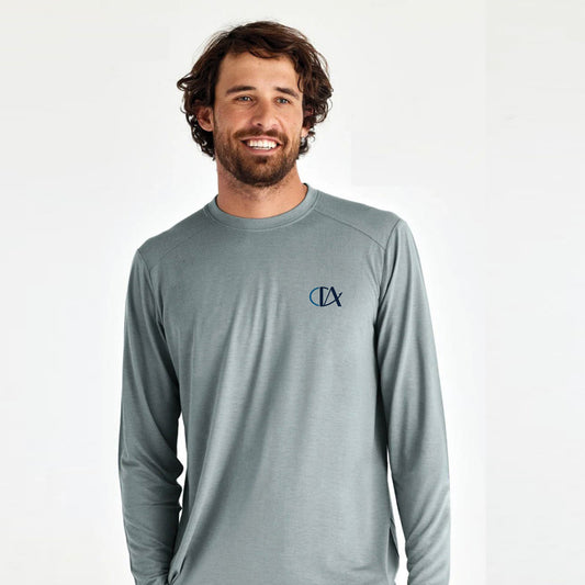 Men's Slate T.C.I. Map Bamboo Long Sleeve Shirt